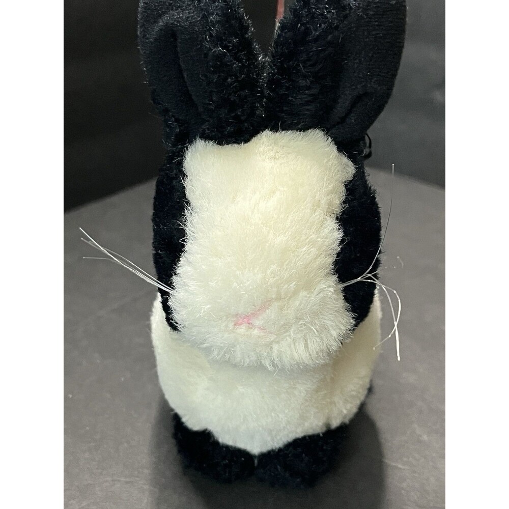 Smoothie By Russ Berrie 6" Black And White Bunny Rabbit Toy Vintage Plush - Picture 2 of 12